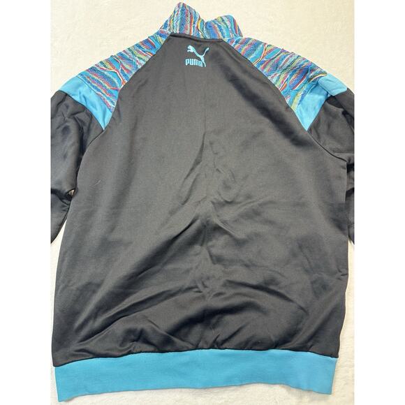 Puma x Coogi Track Jacket Men’s XL Black Blue Knit Panel Retro Streetwear Collab - Picture 6 of 10
